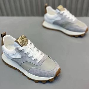 Calzado Deportivo Casual Versátil de Moda para Hombre, Ligero, Transpirable, de Lona Vaquera, Cuero Genuino y Malla, para Primavera - Product Image 4