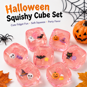 Precio de fábrica: Set de juguetes blandos y apretables de TPR con forma de cubo de gelatina, fantasma y calabaza para Halloween, en caja expositora para rellenar bolsas de regalos. - Product Image 2