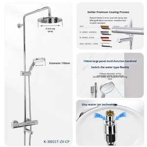 Shower <b>Set</b> 30021T Top <b>Spray</b> Wall-Mounted Bathroom Toilet Boosting Soft Pattern Showerhead - Product Image 6