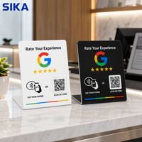 Carte de visite NFC personnalisée SIKA avec code QR encodé, support de table en acrylique 140x120mm pour lavage de voitures, clinique dentaire, hôtel et magasin