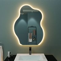 Miroir intelligent en forme de nuage, miroir de salle de bain LED avec gradation tactile, capteur humain, anti-buée, décoration artistique créative pour hôtel et maison