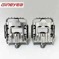 Pédale de vélo pliable Gineyea K505F Windrunner 2DU en alliage d'aluminium structurel pour finition anodisée argent brillant
