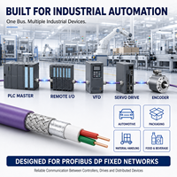 Câble Profibus DP compatible 6XV1830-0EH10, 150 Ohm, 1 paire, 22AWG, blindage en cuivre étamé avec feuille d'aluminium, 12 Mbps pour PLC