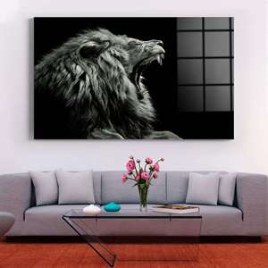Décor à la maison Lion rugissant <span class=keywords><strong>impression</strong></span> personnalisée <span class=keywords><strong>sur</strong></span> <span class=keywords><strong>verre</strong></span> peinture œuvre Animal Lion Art peinture acrylique cristal <span class=keywords><strong>verre</strong></span> Art peintures - Product Image 3