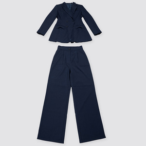 Traje de Dos Piezas para Mujer, Color Sólido, para Ir al Trabajo, con Cintura Ajustada, Cuello Camisero, Botones y Pantalones, a la Moda - Product Image 6