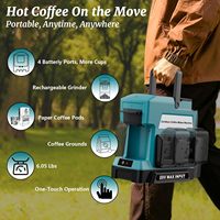 Cafetière sans fil pour batterie Makita 18V, 3 options de préparation, cafetière à filtre avec moulin à café, portable, individuelle