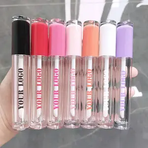 Bán buôn 5ml hồng trắng đỏ đen tím biểu tượng tùy chỉnh rõ ràng Lip Gloss ống rỗng Lipgloss Ống container