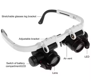 Headset Twee Lens Vergrootglas Sieraden Loep Hot Verkoop Twee Lens Vergrootglas Sieraden Loep Versterking Met Led Licht - Product Image 5