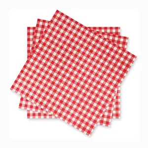 Kwaliteit Thanksgiving Rode Fall Holiday Lunch Keuken Huishoudelijke Plaid Patroon Papier Servetten