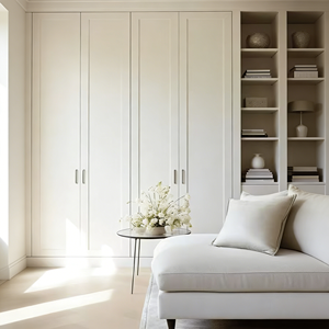 BALOM Customized Modern Simple Solid Wood <b>Wardrobe</b> with Display Shelf, Bedroom Furniture Set, Large Storage Ardrobe - Product Image 2