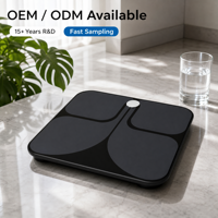 Balance connectée 4 électrodes pour la graisse corporelle, design moderne en verre, électronique, plage de mesure 0,2-180 kg, pour la marque Lifestyle One-Stop Deep