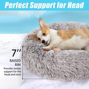 Custom Modern High Quality Soft Fluffy Donut <b>Cat</b> Bed <b>Plush</b> Solid Foam Rectangle Washable Portable Pet Cushion <b>Cats</b> Dogs Carton - Product Image 3