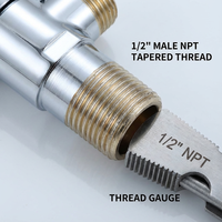 Robinet d'arrêt d'angle YOD OEM en cuivre chromé 1/2 pouce, filetage mâle en acier inoxydable pour salle de bain, chauffe-eau, toilettes