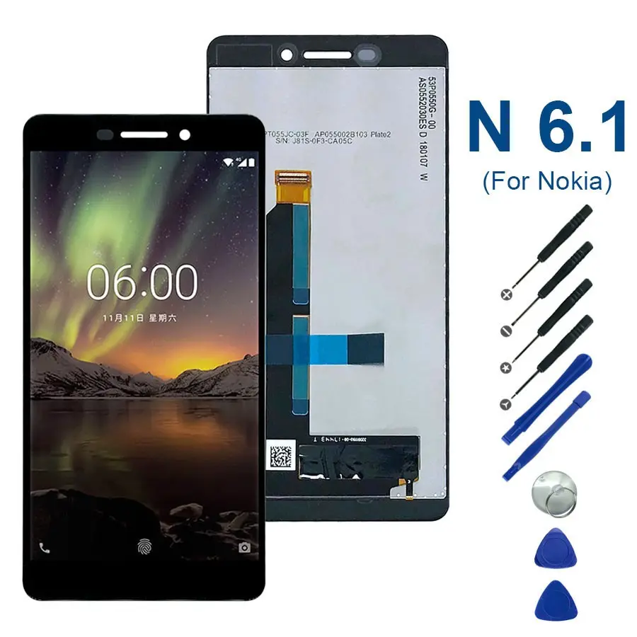 5.5'' LCD for Nokia 6.1 Screen Mobile Phone Repair Parts for Nokia 6.1 Display LCD Touch Screen