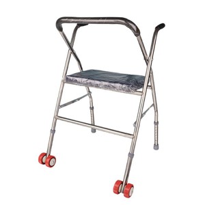 Home Doctor Foldable <b>Walker</b> With Seat Dual Wheels For <b>Elderly</b> Mobility Aid - Product Image 2