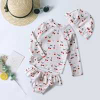 Trajes de Baño para Niños al por Mayor, Traje de Baño para Bebés, Bikini para Niñas, Traje de Baño de Manga Larga para Niños, Ropa de Playa para Niños con Gorro