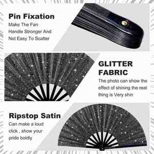 Abanico Plegable de 33 cm con Diseño de Ángel Tallado, Ecológico, Diferentes Estilos, Abanico Grande para Fiestas de Halloween y Bodas - Product Image 5