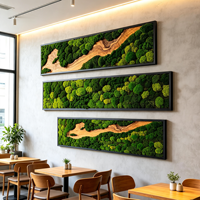 Décoration murale en mousse naturelle préservée personnalisée, panneau de mousse véritable encadré pour hall d'hôtel, bureau, commerce, décoration murale en mousse sur bois