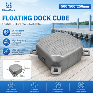 Plataforma <span class=keywords><strong>Flotante</strong></span> Modular Ligera y Portátil <span class=keywords><strong>para</strong></span> Embarcaciones, Muelle <span class=keywords><strong>Flotante</strong></span> de HDPE de 500x500x250mm, Plataforma <span class=keywords><strong>para</strong></span> Casa <span class=keywords><strong>Flotante</strong></span>, Capacidad de Carga de 220kg, HiSea - Product Image 1