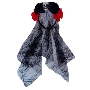Diadema Mexicana con Flores Artificiales de Rosa y Calavera para el Día de los Muertos, Diademas para el Festival del Día de los Muertos, Accesorios para el Cabello - Product Image 1