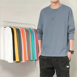 High quality 100% cotton regular unisex classic fit shirt Screen printing 100% premium cotton custom t-shirt long sleeve