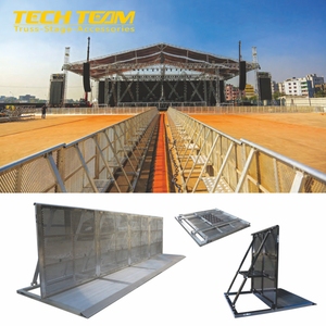Barrière d'événement en alliage d'aluminium TECHTEAM A-BAR03 <span class=keywords><strong>de</strong></span> 3 mm d'épaisseur avec verrouillage pour concerts et sécurité scénique - Product Image 3