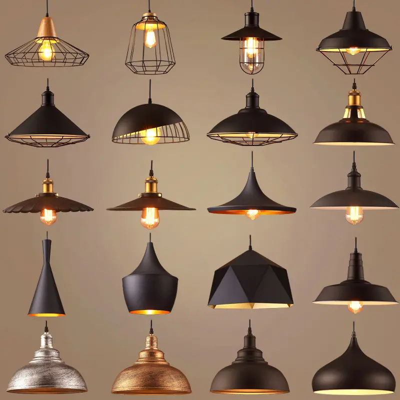 Lámpara colgante de techo para comedor, luz led negra decorativa Industrial, nórdica, moderna