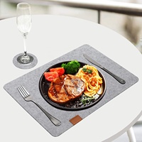 12 pièces/ensemble napperons et sous-verres en feutre rectangulaire lavables et résistants à la chaleur pour table à manger