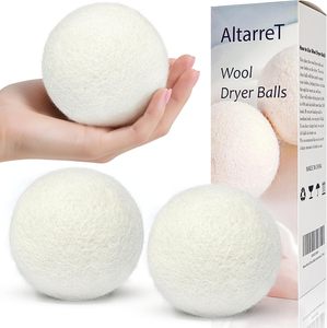 <span class=keywords><strong>Bolas</strong></span> <span class=keywords><strong>de</strong></span> Lana Orgánica para Secadora, 7-7.5CM, Reutilizables, Suavizante, Sanitarias, Antiarrugas, Hechas <span class=keywords><strong>de</strong></span> Fieltro Orgánico, Seguras para Bebés - Product Image 1