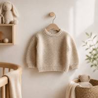 Productos de Algodón Orgánico Personalizados para Bebés, Suéter de Punto Suave y Transpirable, Jersey Grueso y Cálido para Bebés, Boutique para Recién Nacidos
