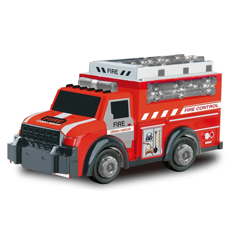 QS giá rẻ trẻ em mô phỏng xe đồ chơi trẻ em Quà tặng cảm ứng thông minh Điện xe cứu hỏa Xe mô hình đồ chơi với âm thanh đèn