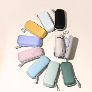 Parapluies de poche manuels mini 5 plis en vinyle anti-UV, cadeaux d'affaires pliables avec étui rigide à fermeture éclair, vente en gros - Product Image 1