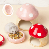 Bol à nourriture, mini bol en céramique en forme de champignon pour l'eau potable, bol à riz anti-renversement pour hamster, petit bol en céramique avec fil doré
