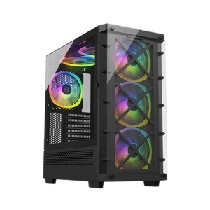 Boîtiers d'ordinateur de jeu Micro ATX avec design de verre suspendu spécial, boutons RVB, verre trempé rotatif de 3,0 mm - Product Image 4