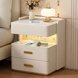 Mesita de Noche Multifuncional para el Dormitorio, Equipada con Carga Inalámbrica y Luz LED Inteligente de Tres Colores Ajustable - Product Image 3