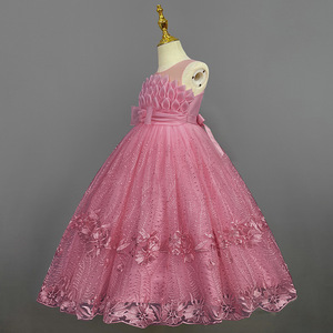 Abito Estivo 2022 per Bambine Oltre 8 Anni, Stile Principessa Europea e Americana, Lungo con Volant, in Misto Cotone, per Damigelle, Taglia 140cm+ - Product Image 4