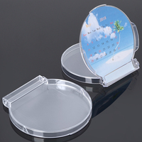 Calendrier de bureau rond SUNSHING en acrylique transparent, support de calendrier quotidien sur pied, étui transparent en PS pour table et bureau