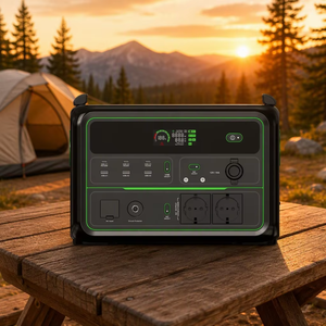 สถานีไฟฟ้าพกพา 1200W เครื่องกำเนิดพลังงานแสงอาทิตย์ 2 ช่องเสียบ AC ช่อง USB-C PD100W DC 12V หน้าจอ LCD อัจฉริยะ สำหรับสำรองไฟบ้าน ตั้งแคมป์ กิจกรรมกลางแจ้ง และกรณีฉุกเฉิน - Product Image 1
