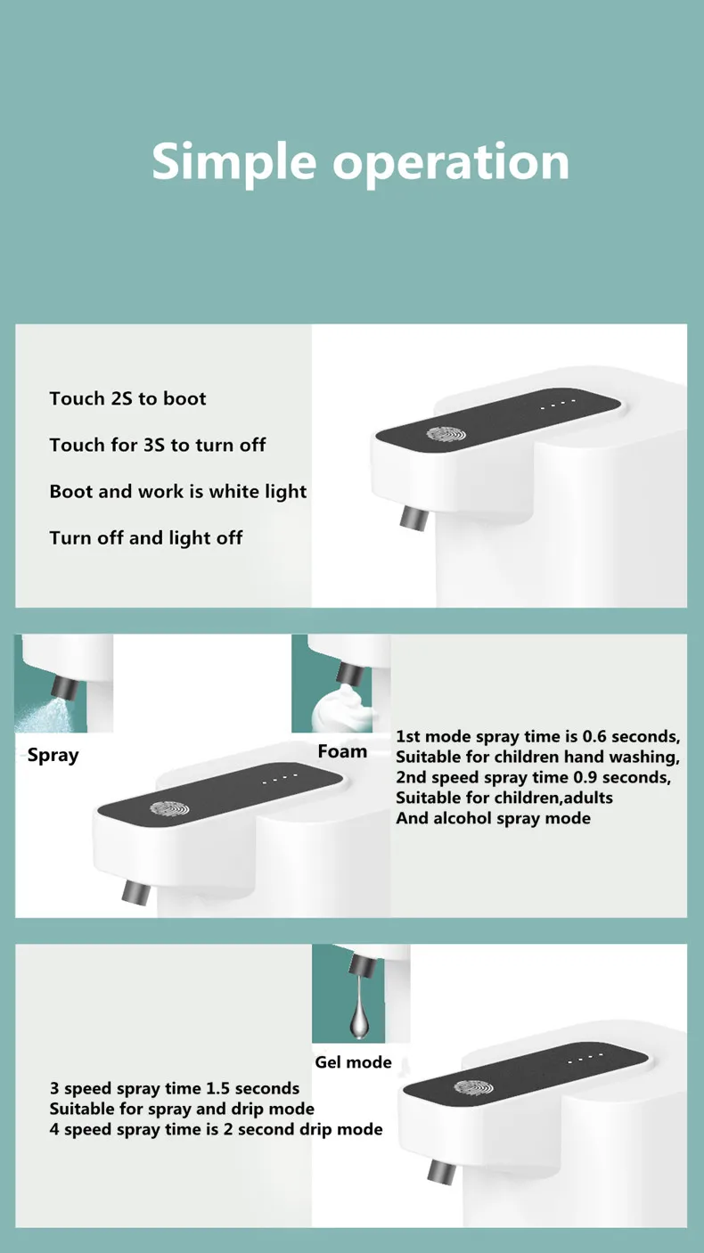 2 in 1 intelligent sensor hand washer gel alcohol bubble foam rechargeable foam touch less automatic liquid soap dispenser