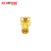 Directamente de fábrica SMB hembra Jack 4 agujeros PCB brida panel RF conector coaxial conectores (RF) en stock