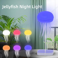 Lampe Méduse à Dégradé de Couleurs à Commande Vocale, Lumière Ambiante Créative à Capteur, Veilleuse Méduse Flottante