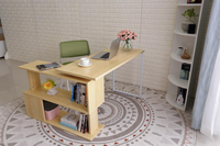 Table d'étude de chambre à coucher au design moderne, bureau d'ordinateur avec bibliothèque