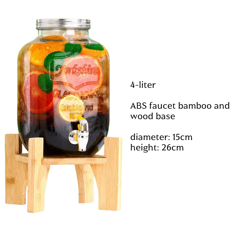 Robinet ABS transparent 4L + support en bambou