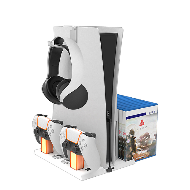 New Arrival Multifunctional Vertical Cooler Cooling Fans Controller Charging Station for Playstation 5 HBP-376