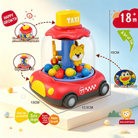 Mainan Mobil Plastik ABS Putar Tekan Musik Inersia Kartun Warna-warni Kustom untuk Anak-anak, Permainan Edukasi Dini