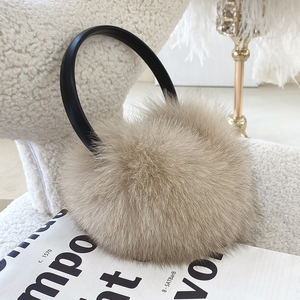 नए सर्दियों के गर्म फर कान मफ शुद्ध रंग कान मफल असली लोमड़ी फर अर्मफ - Product Image 6