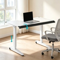 Bureau debout inclinable en métal à hauteur réglable avec roulettes pneumatiques pour bureau et poste de travail à domicile