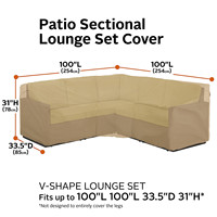 Housse de salon sectionnel en forme de V résistant à l'eau pour patio housses de meubles de patio housse de canapé d'extérieur