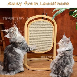 Wooden Sisal Cat Scratching Board Standing Durable Scratch <b>Pad</b> For Cats Pet Toy Home Use - Product Image 2
