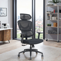 Nouvelle chaise de bureau moderne de conception chaude pour les cadres ergonomique maille taille appui-tête fer Nylon matériel hauteur réglable ascenseur
